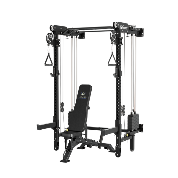 Major Fitness F35 Pro Wall-Mount Folding All-In-One Power Rack Home Gym
