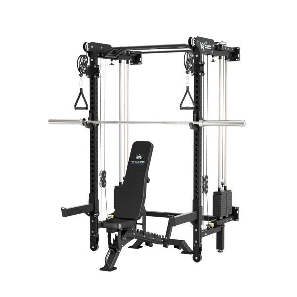 Major Fitness F35 Pro Wall-Mount Folding All-In-One Power Rack Package Home Gym
