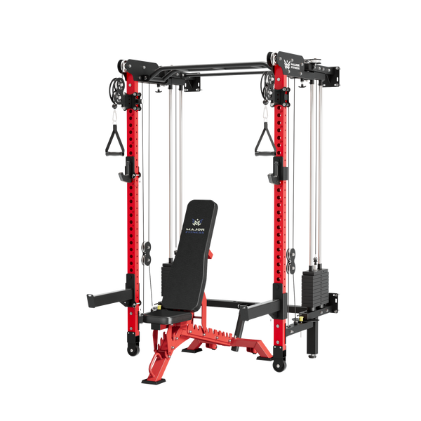 Major Fitness F35 Pro Wall-Mount Folding All-In-One Power Rack Home Gym
