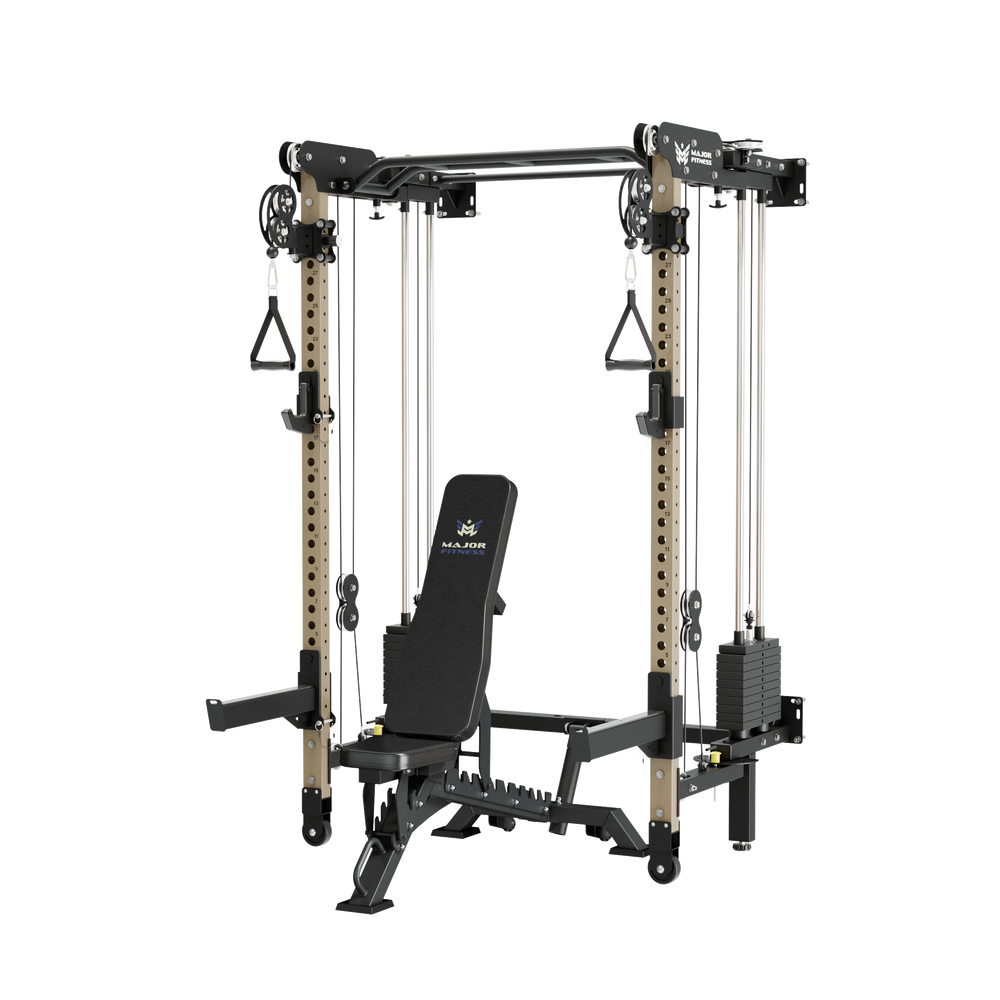 Major Fitness F35 Pro Wall-Mount Folding All-In-One Power Rack Home Gym