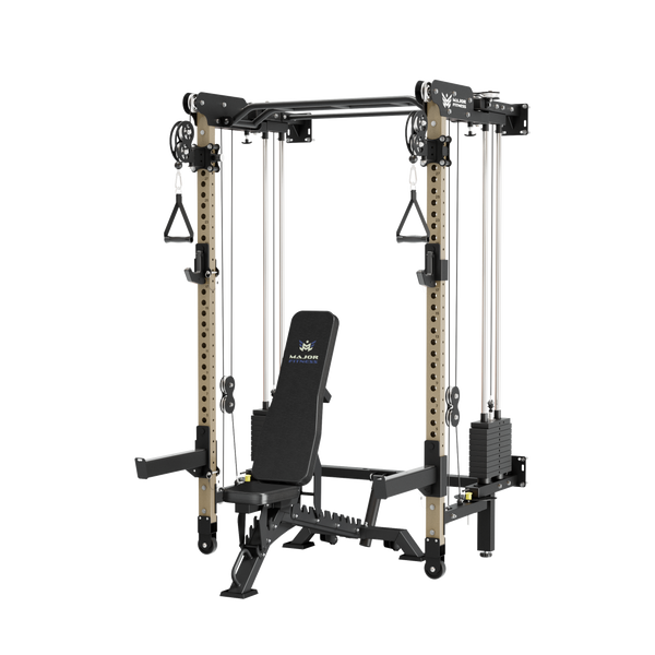 Major Fitness F35 Pro Wall-Mount Folding All-In-One Power Rack Home Gym
