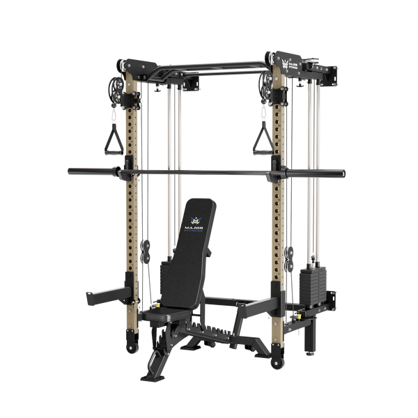 Major Fitness F35 Pro Wall-Mount Folding All-In-One Power Rack Home Gym
