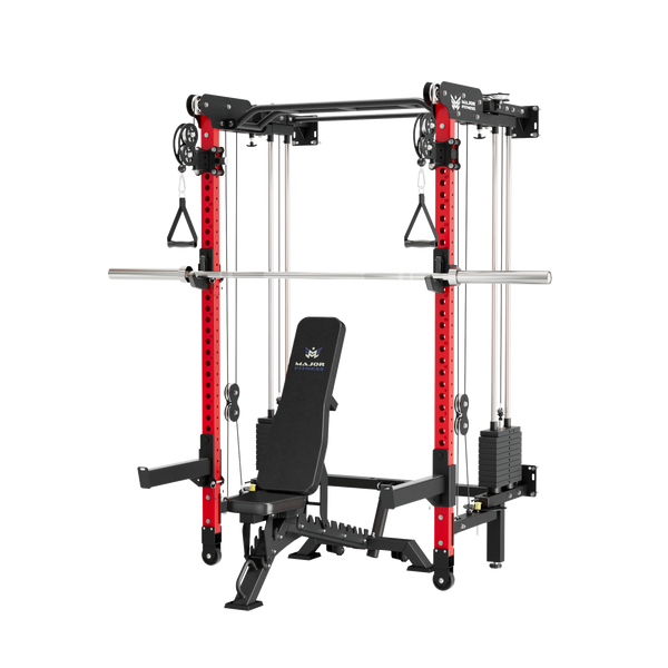 Major Fitness F35 Pro Wall-Mount Folding All-In-One Power Rack Package Home Gym
