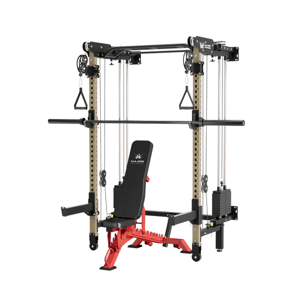 Major Fitness F35 Pro Wall-Mount Folding All-In-One Power Rack Package Home Gym
