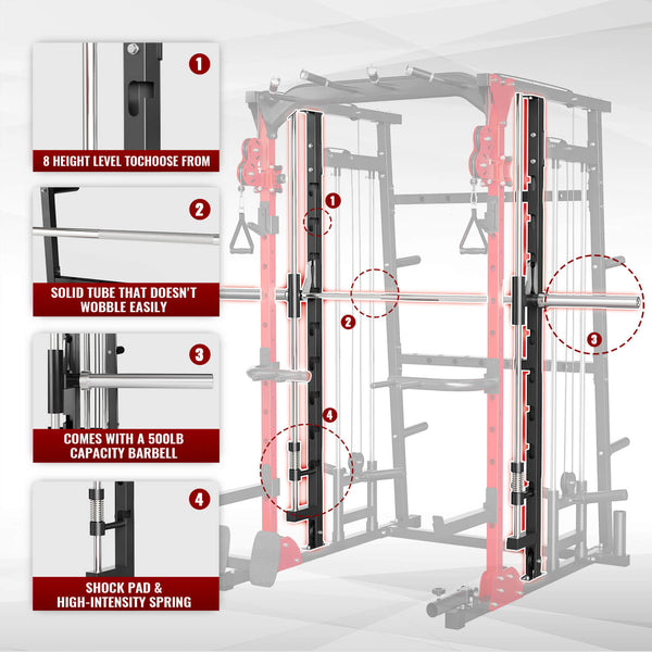 Manual Smith Machine With Squat Rack, For Gym