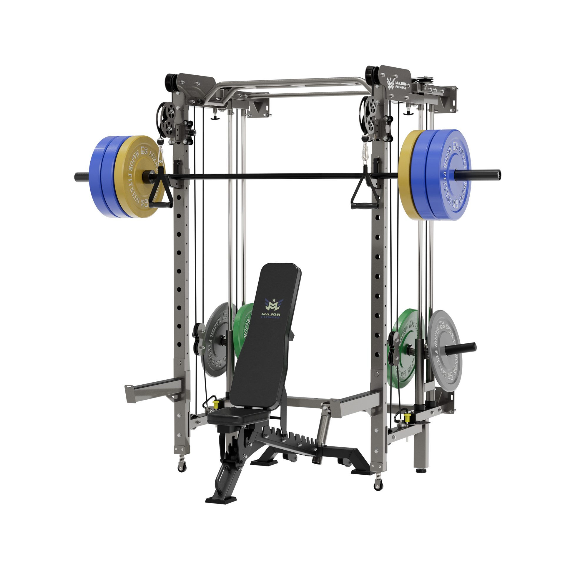 Major Fitness Lightning  F35 Wall-Mount Folding All-In-One Power Rack Home Gym