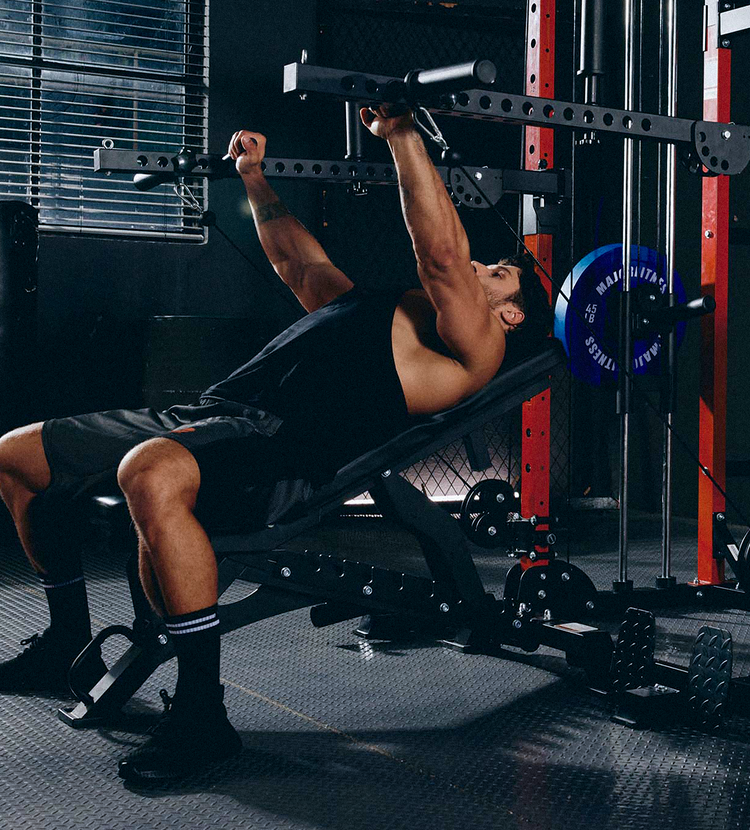 Incline press on the F22 Power Rack