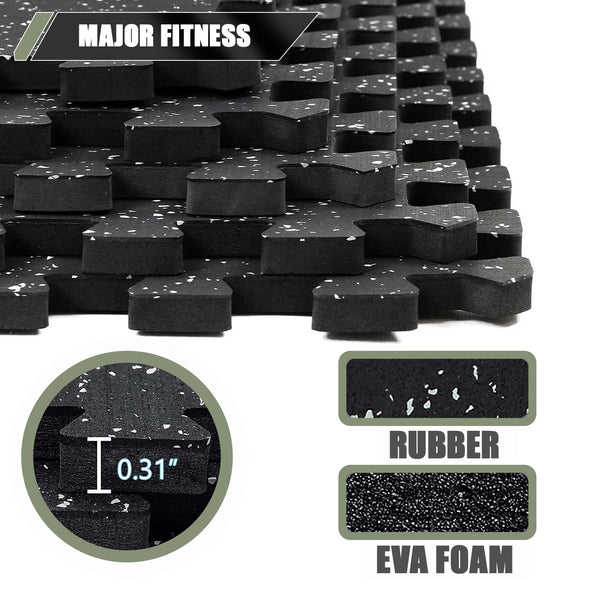 Major Fitness Rubber Flooring Gym Mats 0.31" Thickness