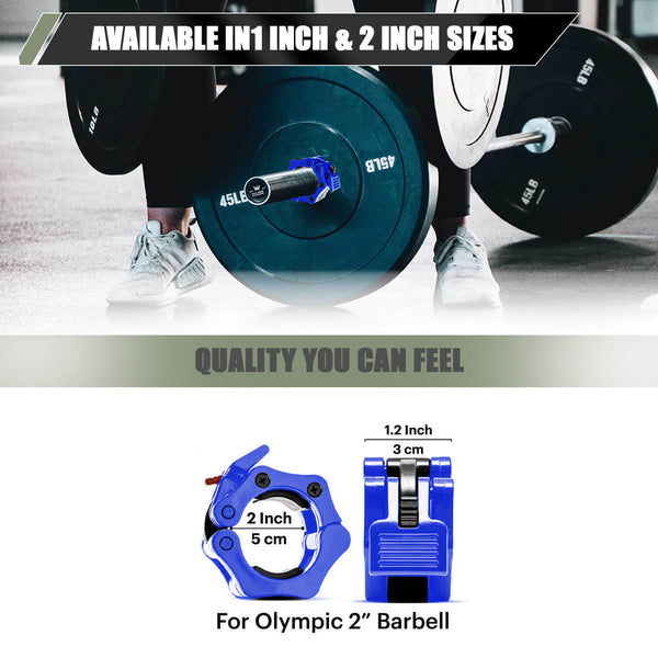 MAJOR FITNESS Barbell Collars | Olympic Barbell Clamps Sold In Pairs
