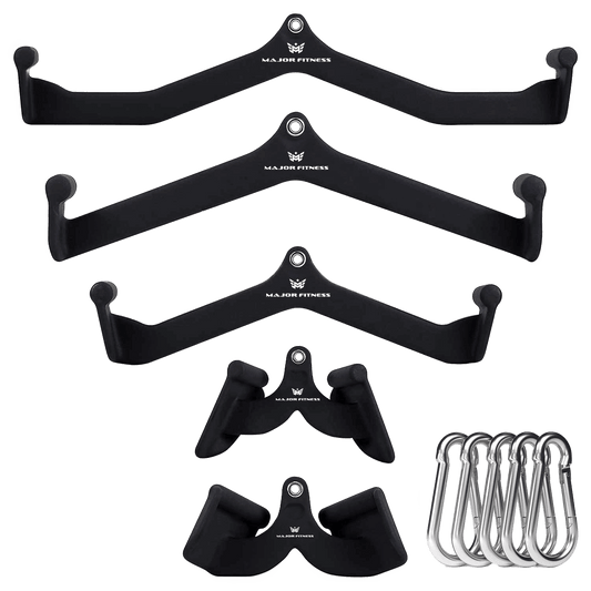 MAJOR FITNESS 5pcs Cable Lat-Pull-Down Bar Combo