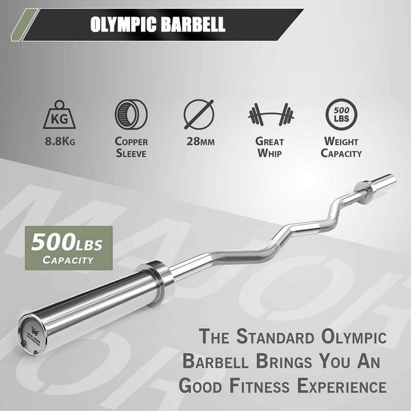 Major Fitness 4ft Olympic EZ Curl Barbell
