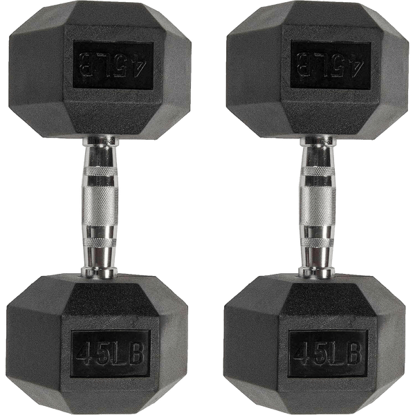 Major Fitness Rubber Hex Dumbbells 45lbs
