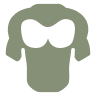 Human upper body green icon with chest highlighted