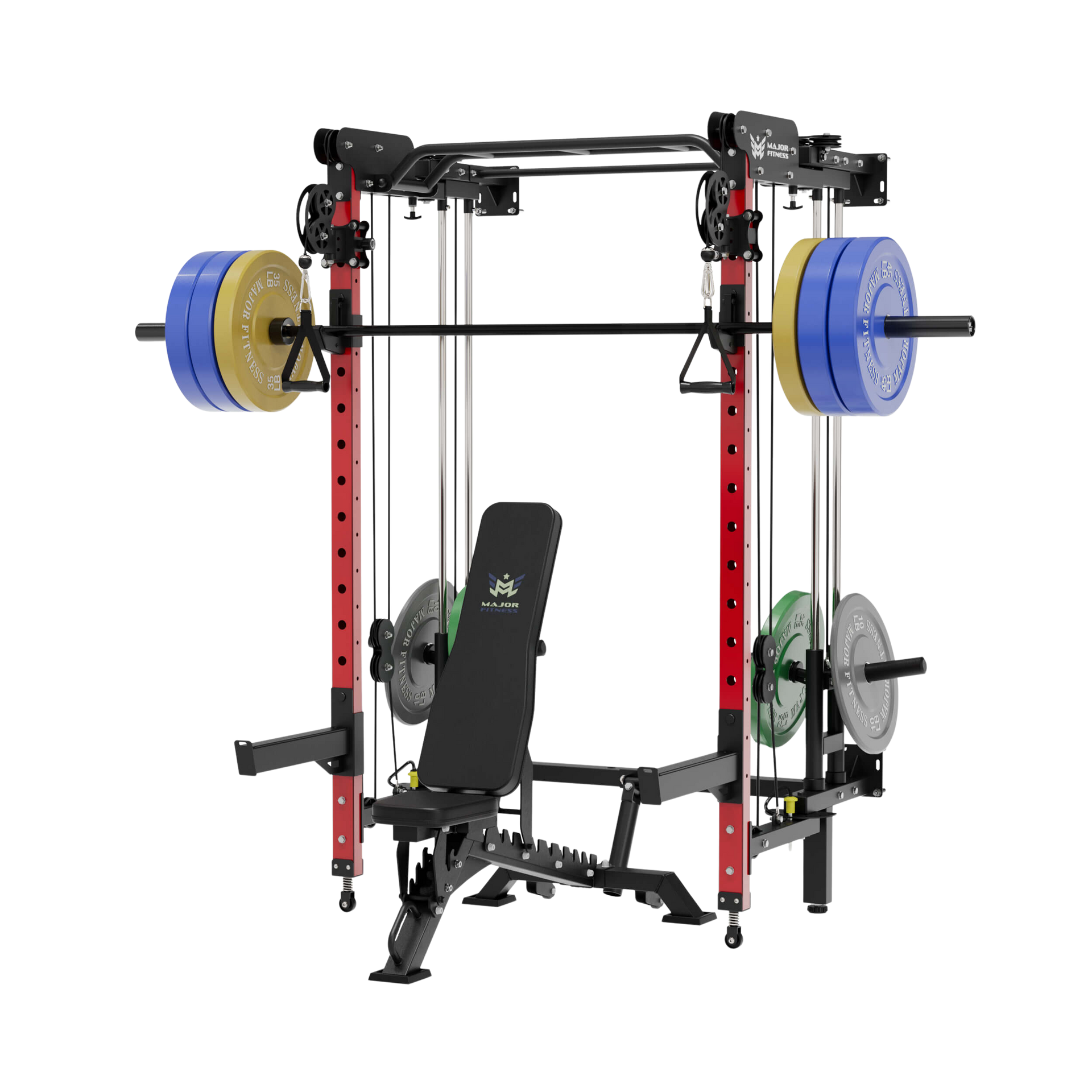 MAJOR FITNESS All-In-One Home Gym Folding Power Rack Package Lightning F35