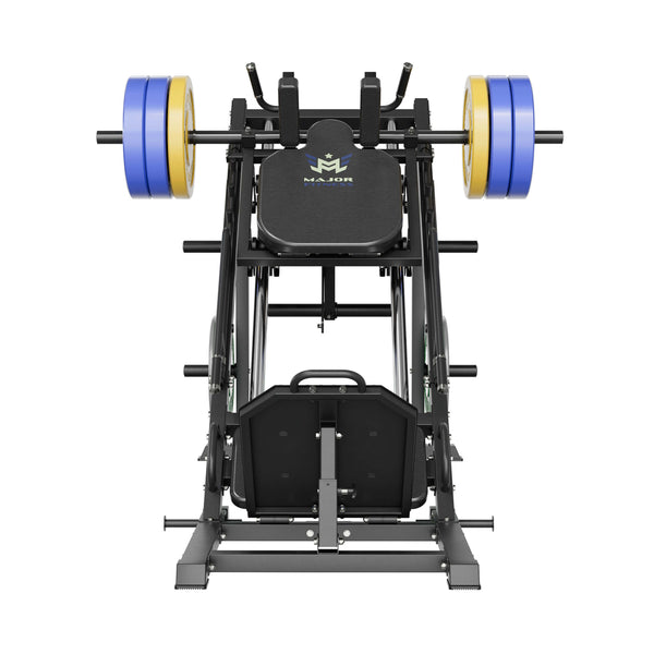 hack squat leg press machine with 320lb weight plate set package
