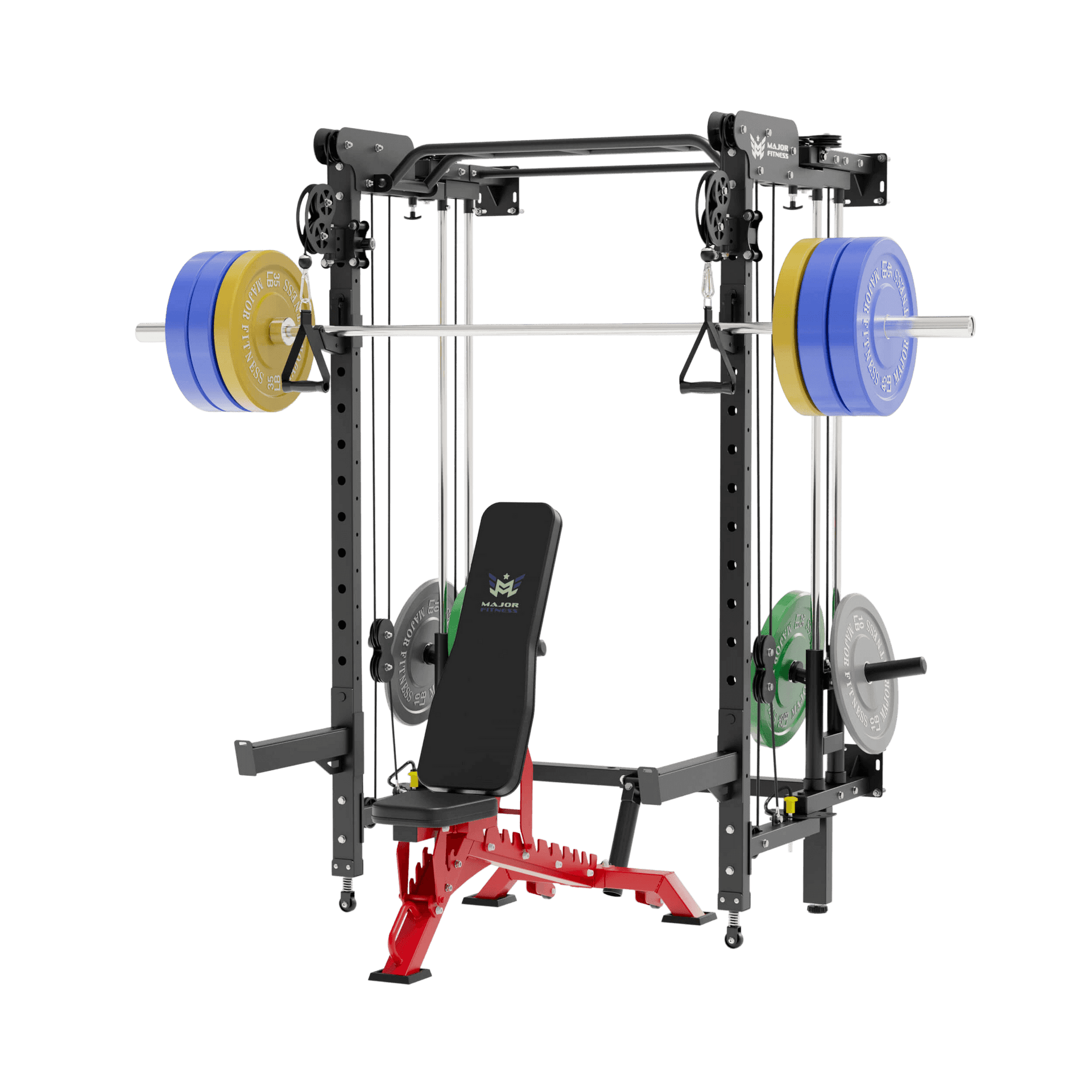 MAJOR FITNESS All-In-One Home Gym Folding Power Rack Package Lightning F35