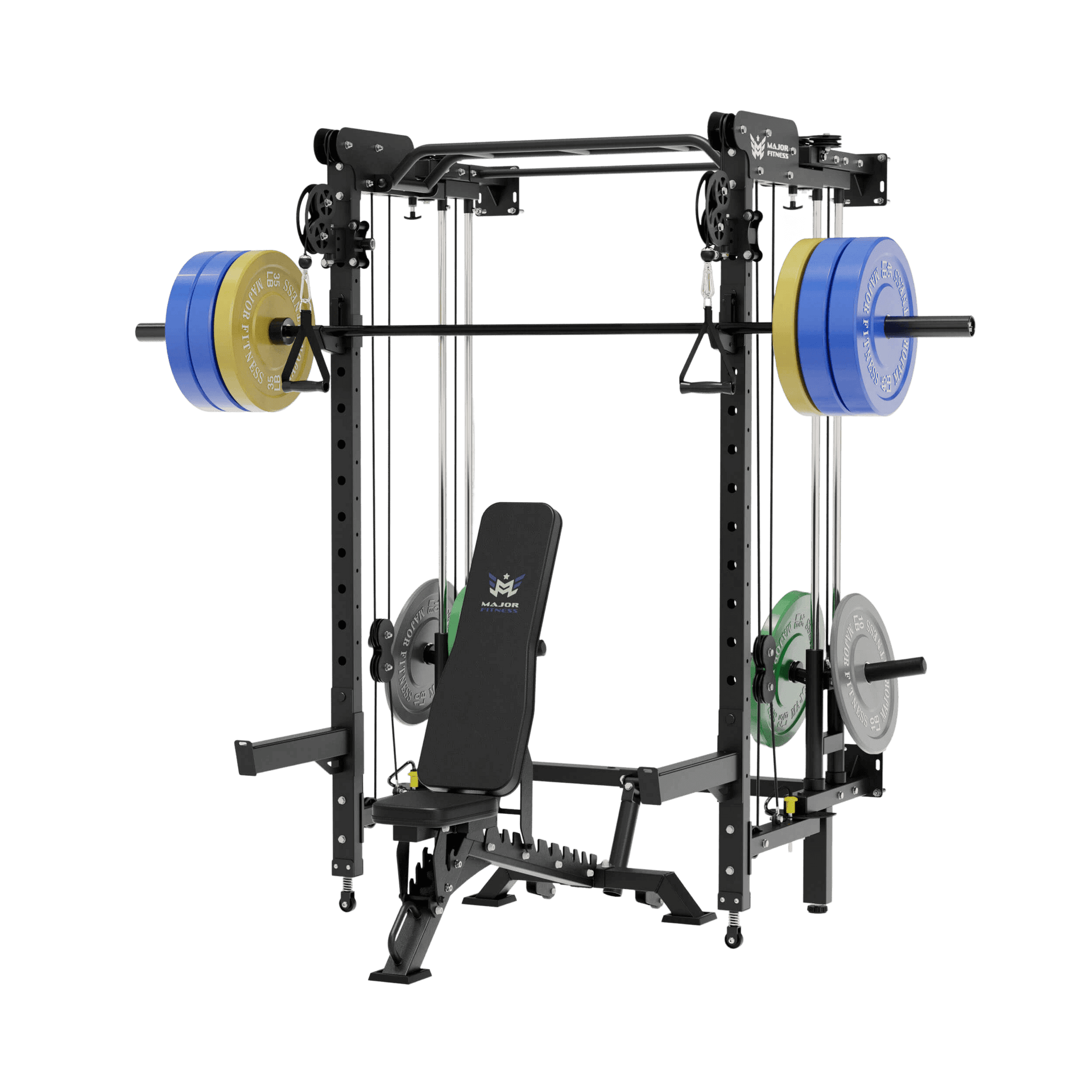 MAJOR FITNESS All-In-One Home Gym Folding Power Rack Package Lightning F35