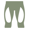 Human lower body green icon with leg highlighted