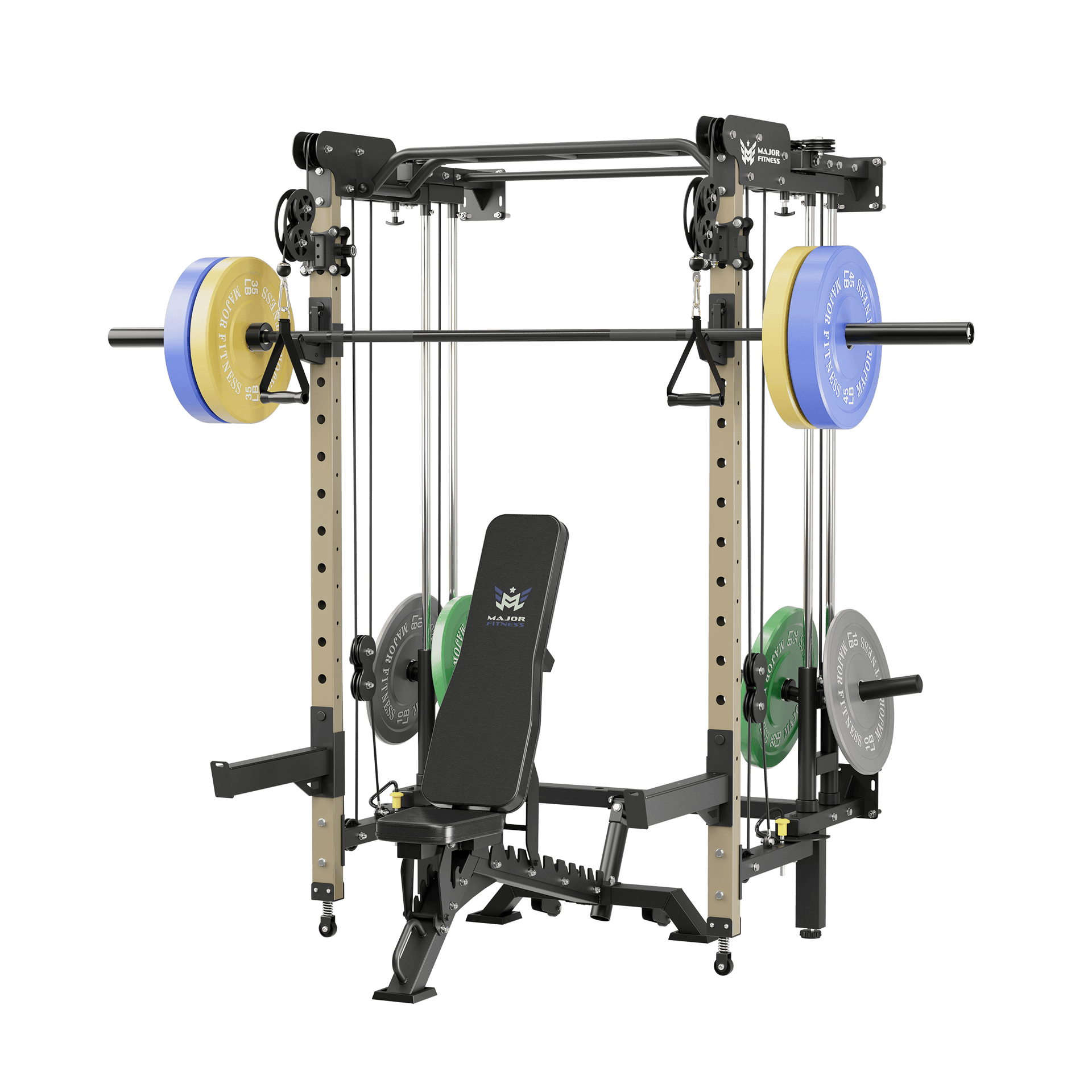 MAJOR FITNESS All-In-One Home Gym Folding Power Rack Package Lightning F35