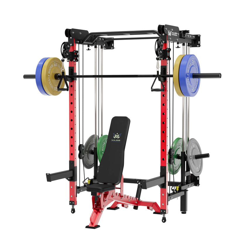 MAJOR FITNESS All-In-One Home Gym Folding Power Rack Package Lightning ...