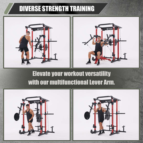 Power rack with lever arms sale