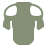 Human upper body green icon with shoulder highlighted