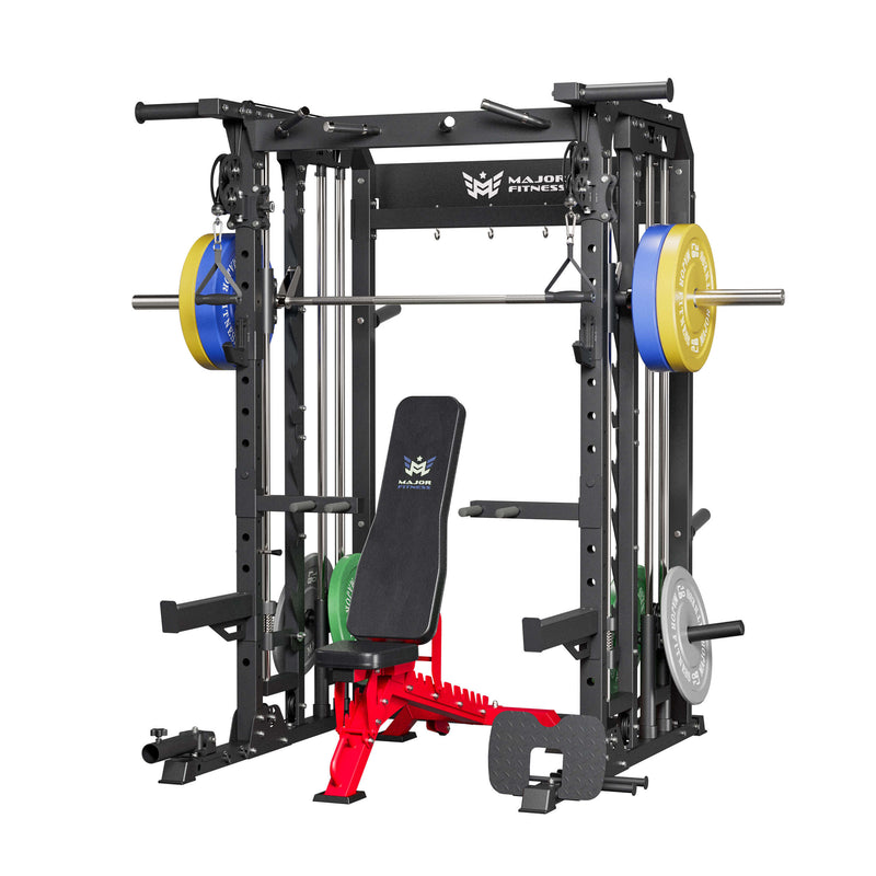 all in one home gym equipment smith machine b52 with weght bench and 230lb weight plate set